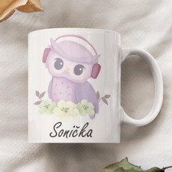 Hrnček Sova so slúchadlami