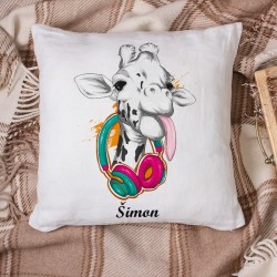 Vankúš Žirafa so slúchadlami