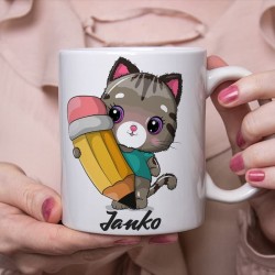 Hrnček Kocúr s ceruzkou