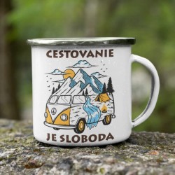 Plechový hrnček Cestovanie...