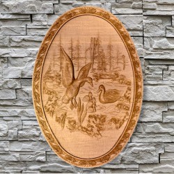 Drevený obraz - Kačice