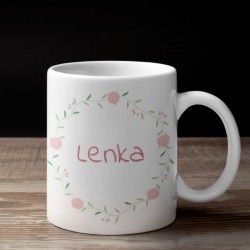 Hrnček s menom-rámček s kvetmi